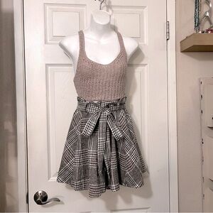 Plaid Tweed A-line Full Swing Academia Vintage Mini Skirt Sz M
